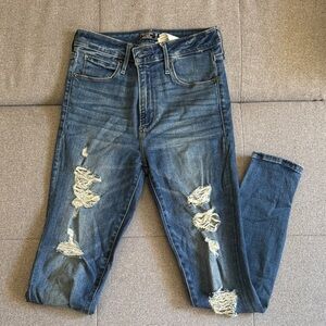 Abercrombie & Fitch Simone High Rise Super Skinny Distressed Blue 26 2s